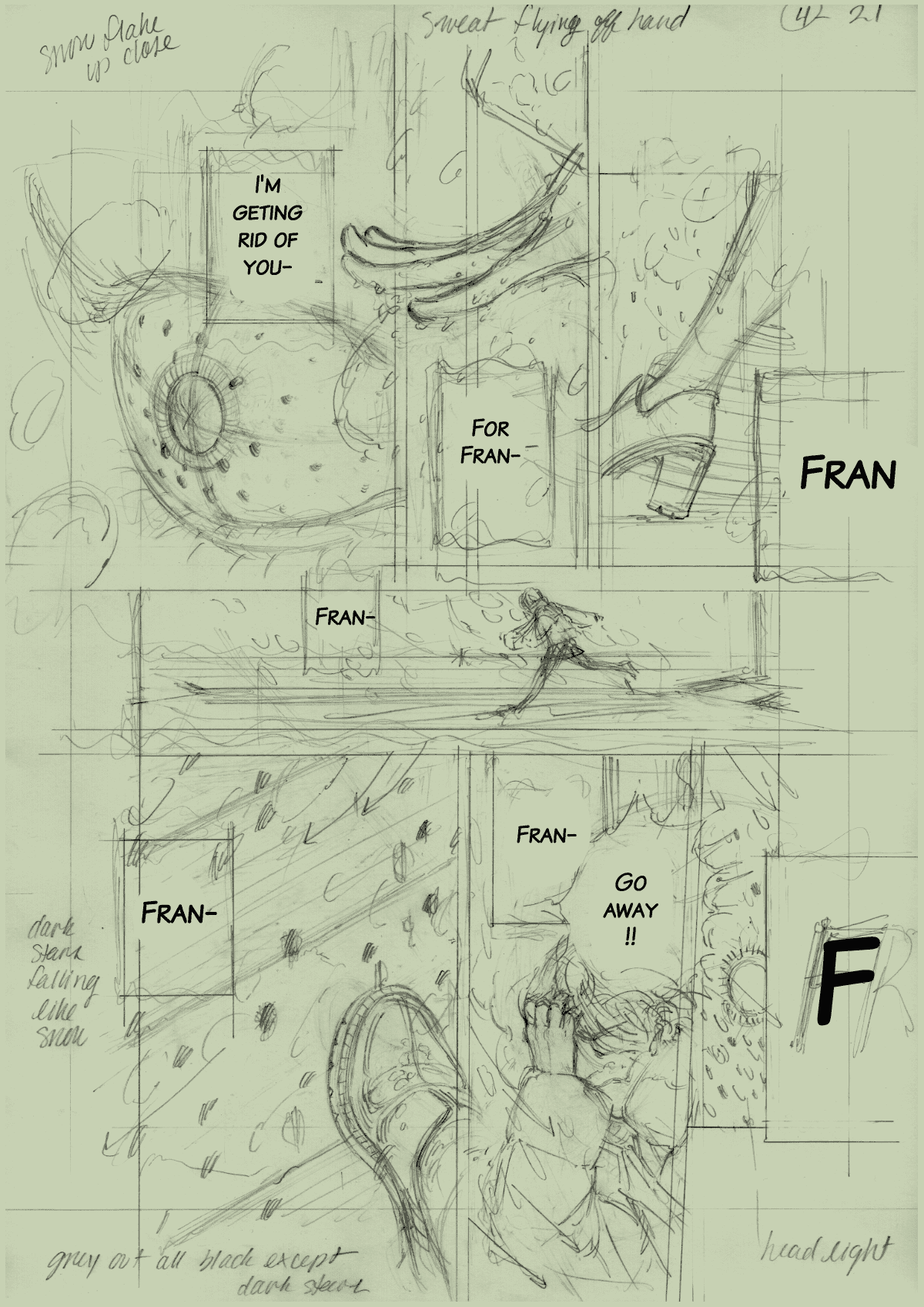 another penciled page: small holes in Henny's eyeball.